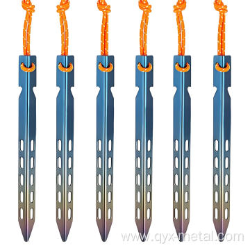 Customized High Strength Camping Titanium Hook Tent Pegs